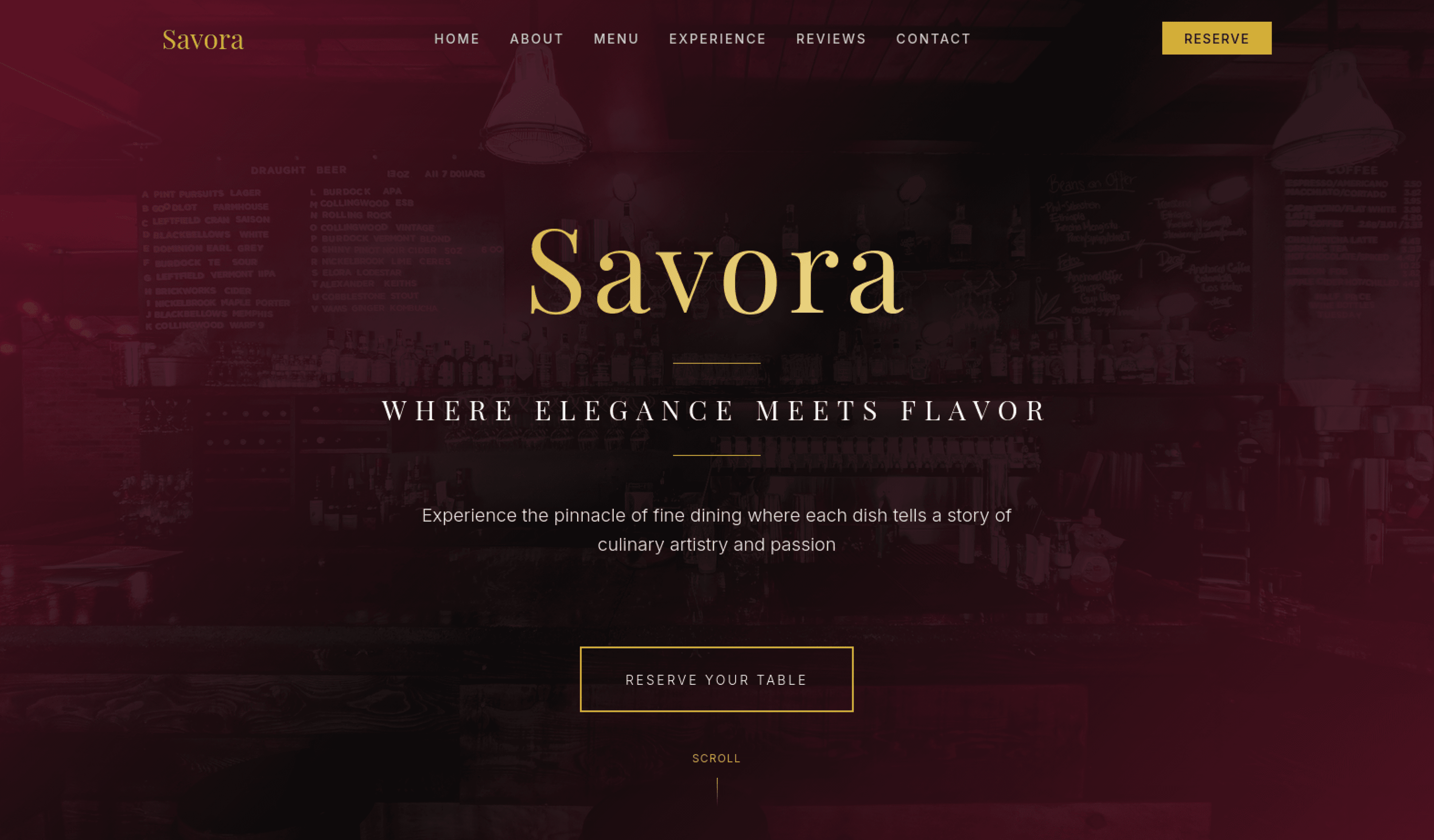 Savora - Luxury Restaurant Landing Page
